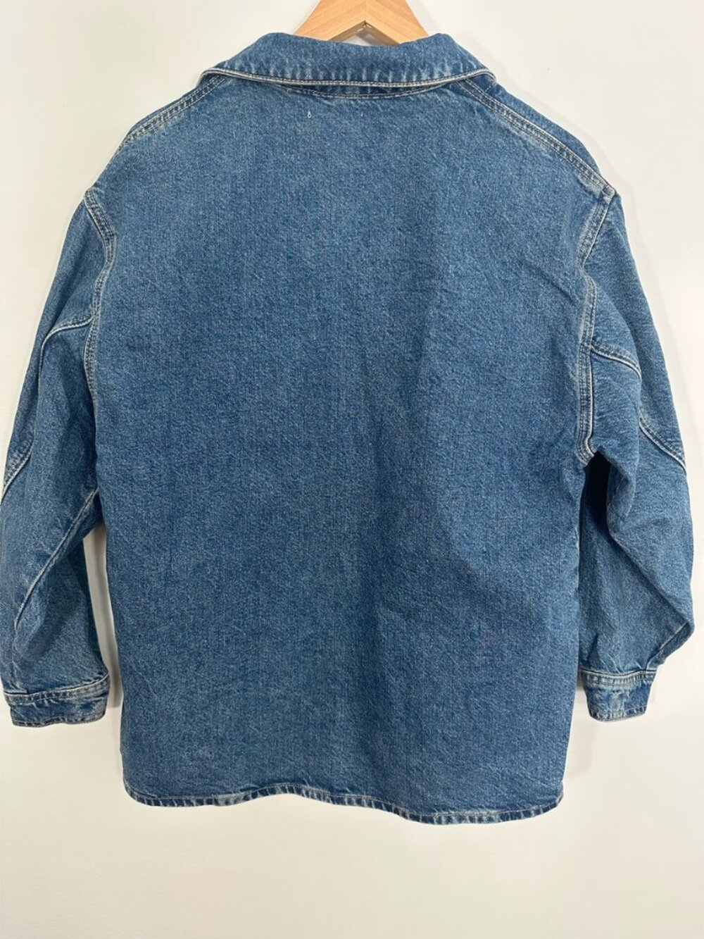 Zara Denim V-Neck Popover Tunic Top Size M - Picture 6 of 7